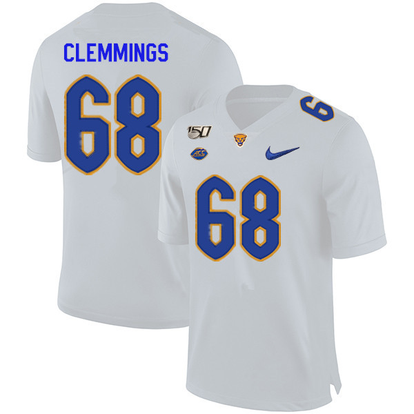 2019 Men #68 T.J. Clemmings Pitt Panthers College Football Jerseys Sale-White